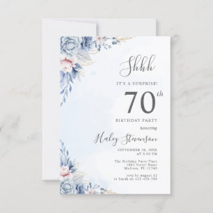 Invitación Fiesta de cumpleaños 70 sorpresa con tema de acuar