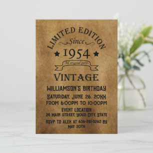 Invitación Fiesta de cumpleaños 70 vintage personalizada