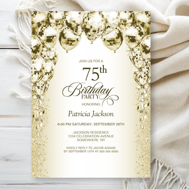 Invitación Fiesta de cumpleaños 75 de los Globos de Oro (Subido por el creador)