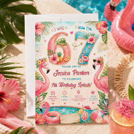 Invitación Fiesta de Cumpleaños 7 años en la Piscina del Flam