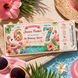 Invitación Fiesta de Cumpleaños 7 años en la Piscina del Flam