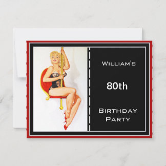 Invitación Fiesta de cumpleaños 80 del hombre con diseño de p