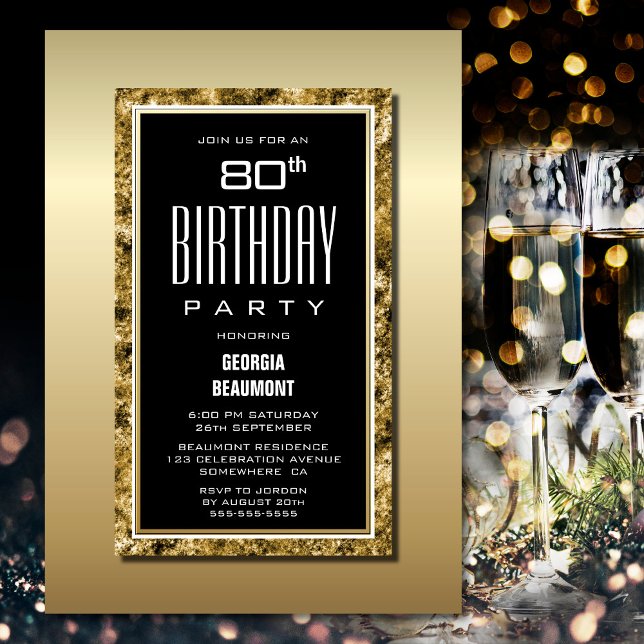 Invitación Fiesta de cumpleaños 80 del Oro Negro (Subido por el creador)