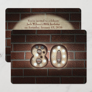 Invitación Fiesta de cumpleaños 80-marquesinas encendidas sob