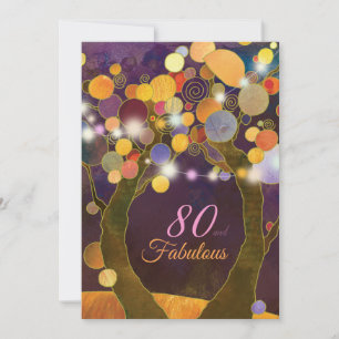 Invitación Fiesta de cumpleaños 80 String Lights
