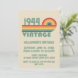Invitación Fiesta de cumpleaños 80 vintage personalizada