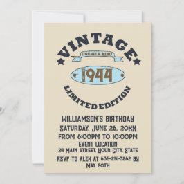 Invitación Fiesta de cumpleaños 80 vintage personalizada