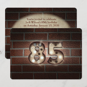 Invitación Fiesta de cumpleaños 85-marquesinas sobre ladrillo