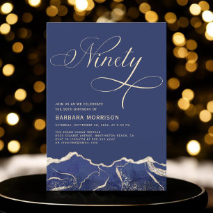 Invitación Fiesta de cumpleaños 90 de la Marina Blue Gold Aga