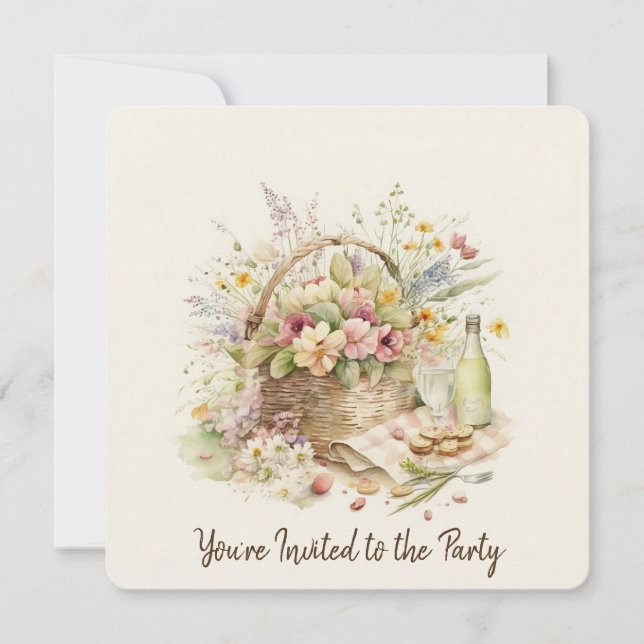 Invitación Fiesta de cumpleaños 90 de Picnic Basket (Anverso)