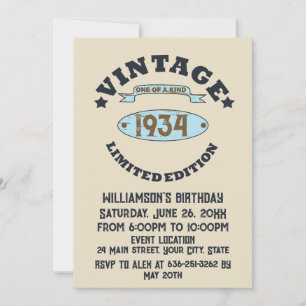 Invitación Fiesta de cumpleaños 90 del veterano noventa