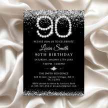 Fiesta de cumpleaños 90 Elegantes Diamantes de Pla