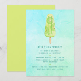 Invitación Fiesta de Cumpleaños Acuarela de Paleta de Verano