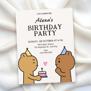 Invitación Fiesta de cumpleaños adorable