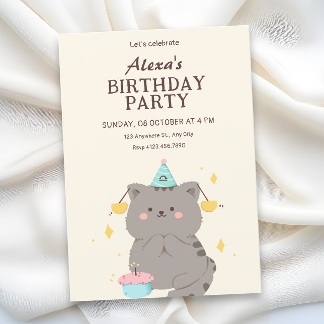 Invitación Fiesta de cumpleaños adorable (Subido por el creador)