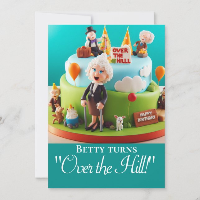 INVITACIÓN FIESTA DE CUMPLEAÑOS ADORABLE CON TORTA PARA QUINC (Reverso)