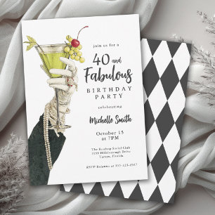 Invitación Fiesta de cumpleaños adulta 40 y fabulosa
