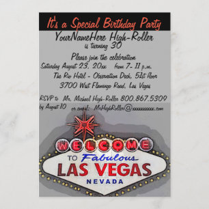 Invitación Fiesta de cumpleaños adulta de Las Vegas
