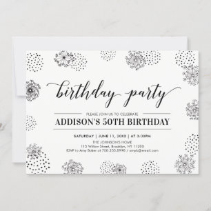 Invitación Fiesta de cumpleaños adulta moderna y elegante núm