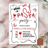 Fiesta de Cumpleaños Adulto con Vino Tinto y Pasta