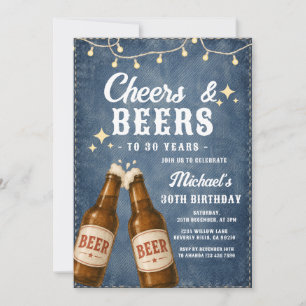 Invitación Fiesta de cumpleaños adulto de Cheers and Beers co