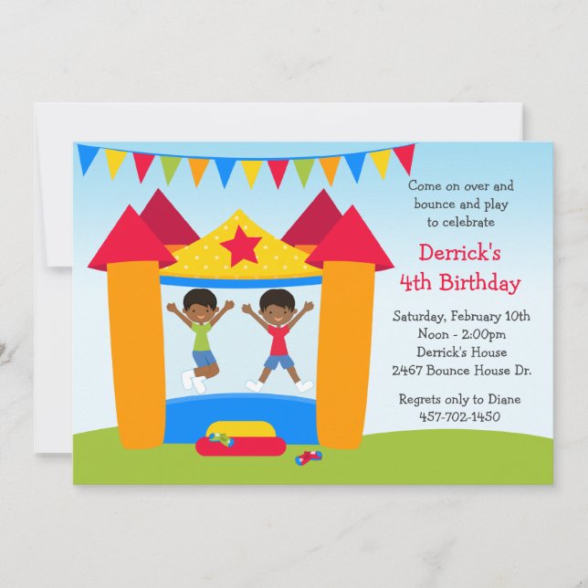 Invitación Fiesta de cumpleaños afroamericana de la casa de (Anverso)