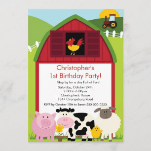 Invitación Fiesta de cumpleaños animal de la diversión del