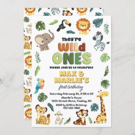 Invitación Fiesta de cumpleaños animal en el zoológico de Saf