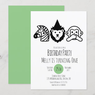 Invitación Fiesta de Cumpleaños Animales Salvajes
