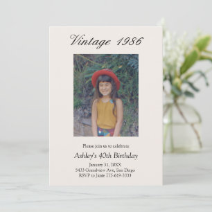 Invitación Fiesta de cumpleaños aniversario año vintage foto