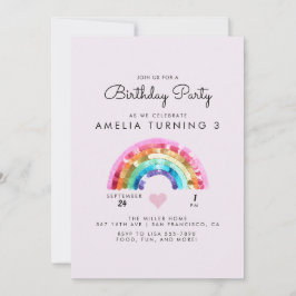 Invitación Fiesta de Cumpleaños Arcoíris