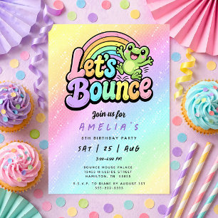 Invitación Fiesta de Cumpleaños Arcoíris de la Rana Vamos a S