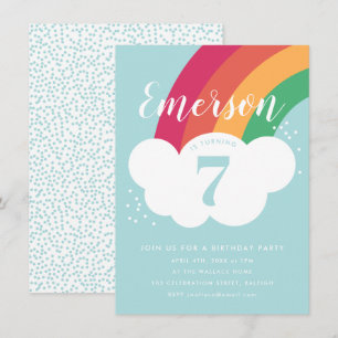 Invitación Fiesta de Cumpleaños Arcoíris Económica