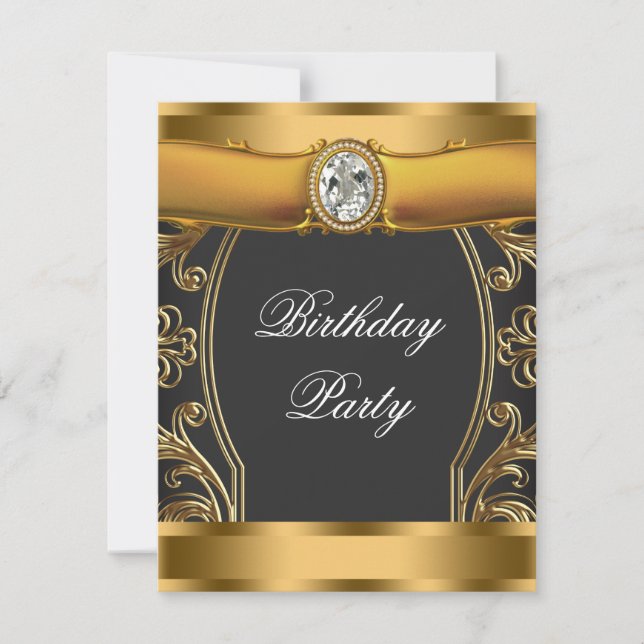 Invitación Fiesta de cumpleaños Art Deco (Anverso)