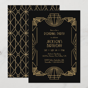 Invitación Fiesta de cumpleaños Art Deco / Gatsby / Años 20