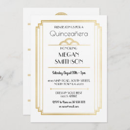 Invitación Fiesta de cumpleaños Art Decó Quinceanera invitada