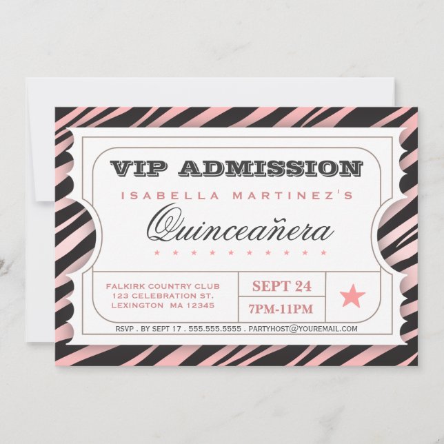 Invitación Fiesta de cumpleaños atractiva de Quinceanera de (Anverso)