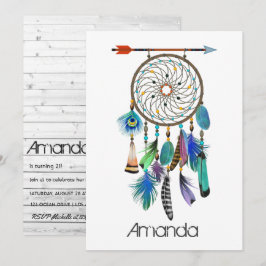 Invitación Fiesta de cumpleaños atrapasueños nativo americano