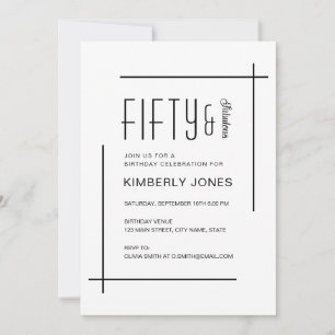 Invitación Fiesta de cumpleaños audaz moderna cincuenta y fab