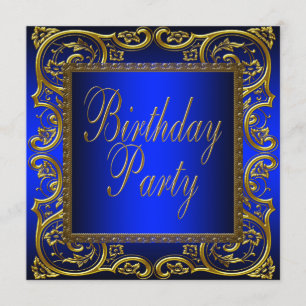 Invitación Fiesta de cumpleaños azul de la Marina Real