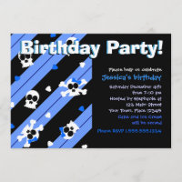 Fiesta de cumpleaños azul de los cráneos y de los