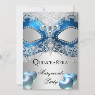 Invitación Fiesta de cumpleaños azul de Quinceanera 15