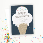 Invitación Fiesta de cumpleaños azul del helado Cone Kids<br><div class="desc">El Ice Cream Cone Kids Blue Birthday Party Invitation incluye un sencillo cono de helado dibujado a mano y rociadores de arcoiris. El color de fondo y todo el texto es editable para que pueda cambiar el tipo de letra, el color, la posición y la redacción para que esta invitación...</div>