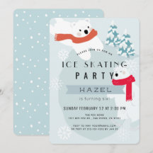 Fiesta de cumpleaños azul para patinaje sobre hiel