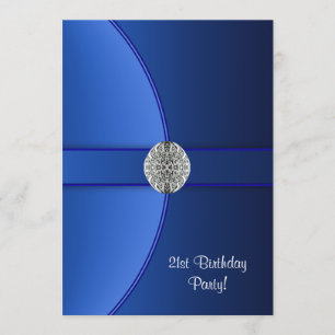 Invitación Fiesta de Cumpleaños Azul Real