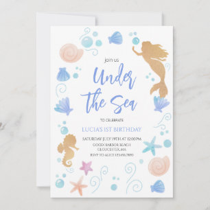 Invitación Fiesta de cumpleaños bajo el mar
