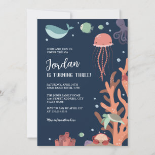 Invitación Fiesta de cumpleaños bajo el mar