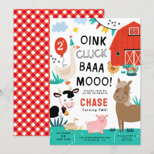 Invitación Fiesta de cumpleaños Barnyard