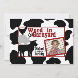 Invitación Fiesta de cumpleaños Barnyard con foto