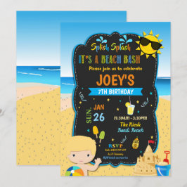 Invitación Fiesta de cumpleaños Bash Boy Blond Summer